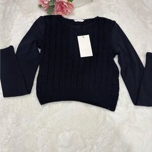Zara Navy Cable Knit Women's Sweater